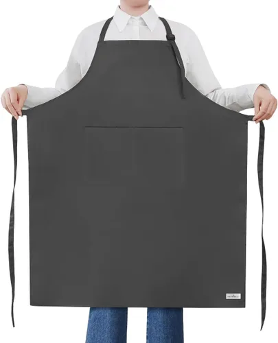 Miniatura 8 de ROTANET - Delantal extra grande para hombres, delantal ajustable con babero con 2 bolsillos, cocina, cocina para mujer, chef, resistente al agua
