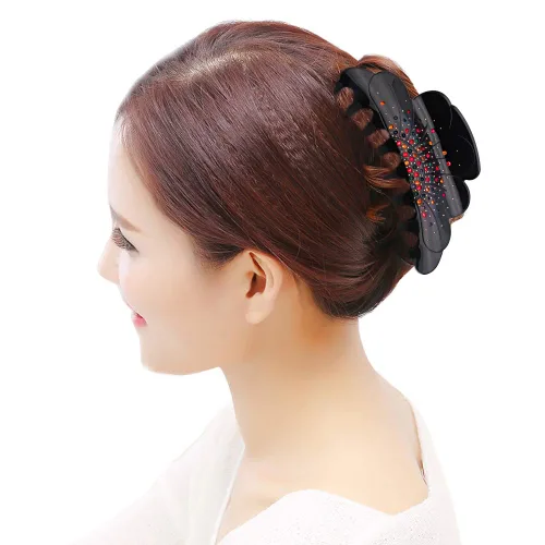 Miniatura 2 de Fashion & Lifestyle Pinza para el cabello de 5 pulgadas para mujeres y niñas, grande, pinza bastante fuerte, pasador antideslizante, agarre hacia