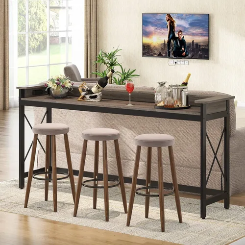 Miniatura 3 de Tribesigns Mesa de sofá con tomas de corriente y puertos USB, mesa consola extra larga de 70.9 pulgadas detrás del sofá con estación de carga, mesa