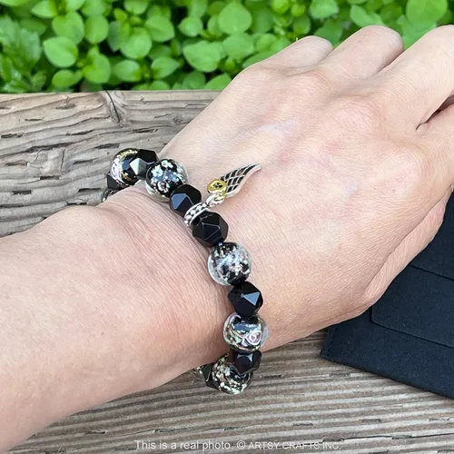 Miniatura 6 de ARTSY Crafts Glow in the Dark Firefly Beads + Natural Gemstone Bracelets, Handmade in USA