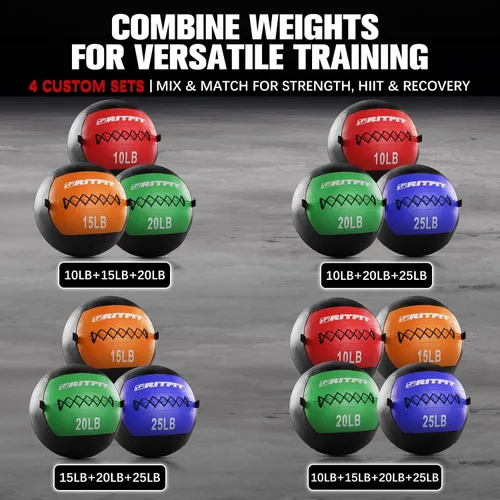 Miniatura 4 de RitFit Soft Medicine Ball/Wall Ball for Strength and Conditioning Workouts, Core Training