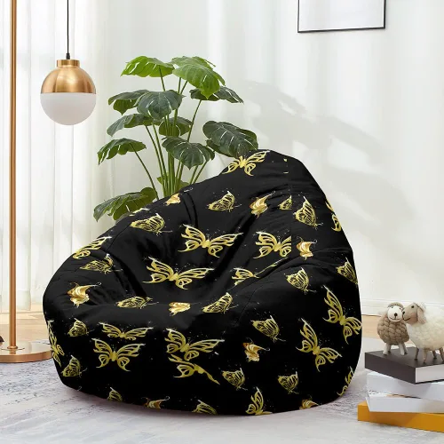 Miniatura 16 de Lukery Puf para adultos (sin relleno), funda de puf de mariposa 3D, puf de almacenamiento de animales de peluche para niños, cómodos puf para sofá