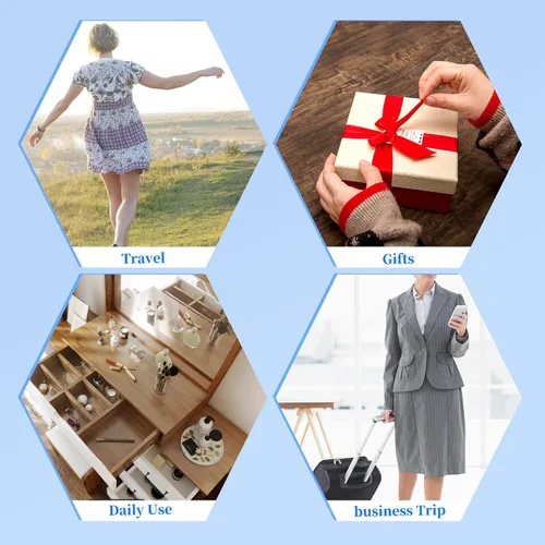 Miniatura 6 de FYTSDIK Organizador de joyas, estuche de joyería de viaje, caja de joyería pequeña, accesorios esenciales de viaje para mujeres, collar de anillos