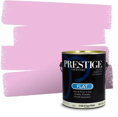 Miniatura 579 de Prestige Paints Pintura exterior e imprimación en uno, 1 galón, plano, coincidencia comparable de Valspar* Amber Rose*