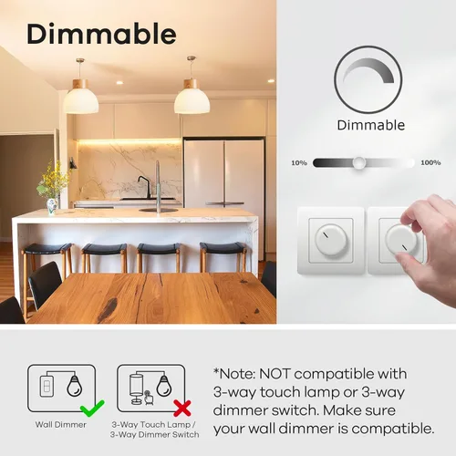 Miniatura 3 de Linkind - Bombillas LED A19 atenuables, equivalente a 40 W, base E26, luz blanca suave de 2,700 Kelvin, 5.7 W, 460 lúmenes, CRI80+, 120 V