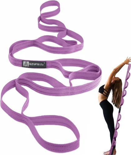 Miniatura 9 de A AZURELIFE Premium Durable Stretch Straps with Loops, Stretching Strap for Physical Therapy, Multi-Loop Yoga Strap Fitness Exercise Strap for Yoga