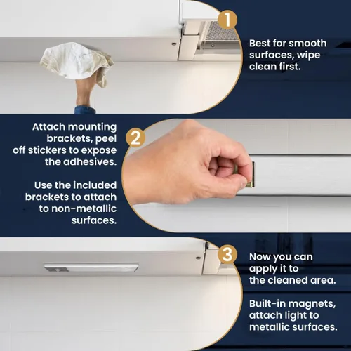Miniatura 6 de VYANLIGHT Luces de cocina para debajo del gabinete, tiras de luz LED inalámbricas con sensor de movimiento para despensa, armario, baño, iluminación
