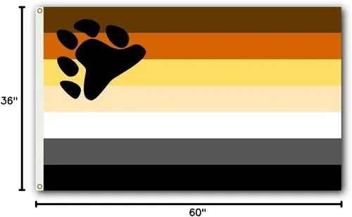 Miniatura 6 de Bandera para exteriores de SSK de poliéster resistente al clima por ambos lados. Tamaño grande: 3 pies por 5 pies, Bear Pride Orgullo