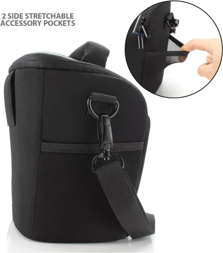 Miniatura 5 de USA GEAR Bolsa compacta para guardar cámara con cobertor para lluvia y correa para hombro