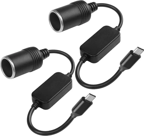 Miniatura 8 de CERRXIAN Cable de alimentación USB C macho a 12V 8W para encendedor de cigarrillos, cable de alimentación para Dash Cam, GPS, tiras de luz LED