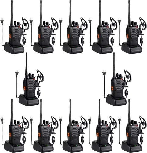 Walkie Talkies Baofeng 888S recargables de largo alcance con auriculares para adultos, radio profesional de 16 canales, radio manual de dos vías,