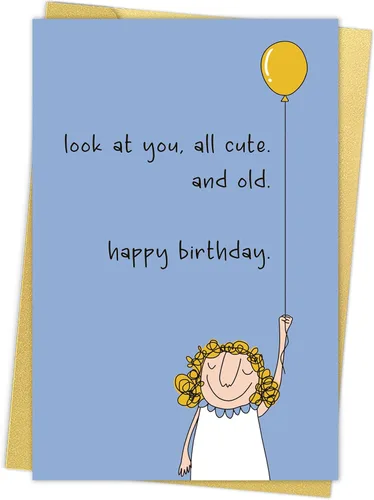 Divertida tarjeta de cumpleaños para amigos, bonita tarjeta de cumpleaños para mujeres, mira a ti, todo lindo y viejo, tarjeta de regalo para