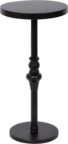 Kate and Laurel Stratton - Mesa de pedestal rústica, 13 x 13 x 26 pulgadas, color negro, mesa de pedestal decorativa para decorar áreas de estar más