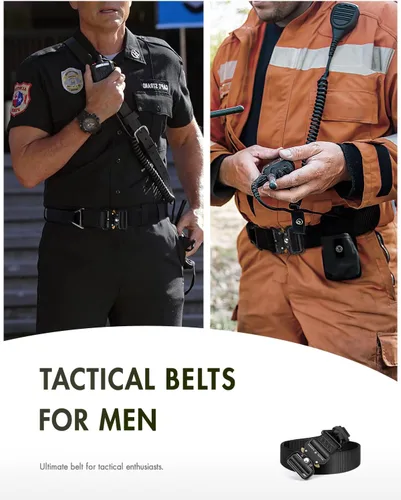 Miniatura 5 de Fairwin - Cinturón táctico de seguridad de 1.7 pulgadas de nailon para hombre con hebilla de liberación rápida de alta resistencia con anillo en V