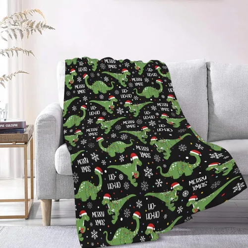 Miniatura 9 de Regalos de Mantas de Dinosaurio de Navidad Súper Suaves y Ligeras de Franela para Niños, Adultos, Adecuadas para Sofá, Cama, Campamento, Viajes