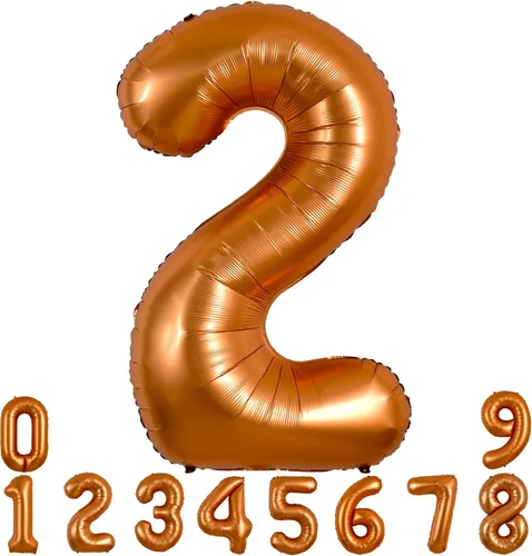 Miniatura 23 de TONIFUL 40 Inch Pastel Blue Number 8 Foil Balloons Large Mylar Foil Digital 8 Balloons for 8th Birthday, Gender Neutral Party, Baby Shower, Oro rosa