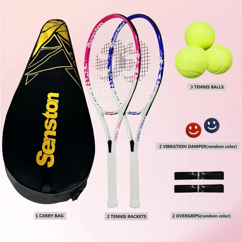 Miniatura 2 de Raquetas de tenis Senston para adultos de 27 pulgadas - Juego de raquetas de tenis para 2 jugadores con 3 pelotas, 2 empuñaduras, 2 amortiguadores