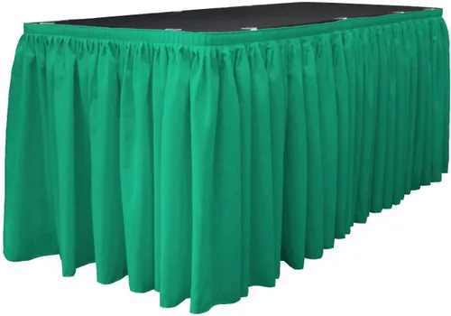 Miniatura 46 de LA Linen Falda de mesa de popelina de poliéster para mesas rectangulares, tela plisada para banquetes de boda, 14 pies por 29 pulgadas de largo