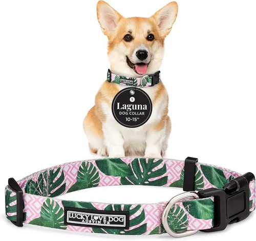 Miniatura 72 de Lucky Love Dog - Collar para perras pequeñas, diseño Blackbird de estampado alegre con flores de primavera y verano, talla XS