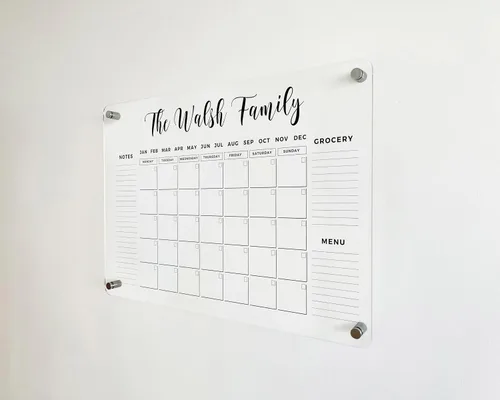 Miniatura 9 de CALENDARIO DE NOMBRE FAMILIAR Calendario de Pared Acrílico Personalizado - Calendario Personalizado 2026, Calendario de Pared Horizontal, Calendario