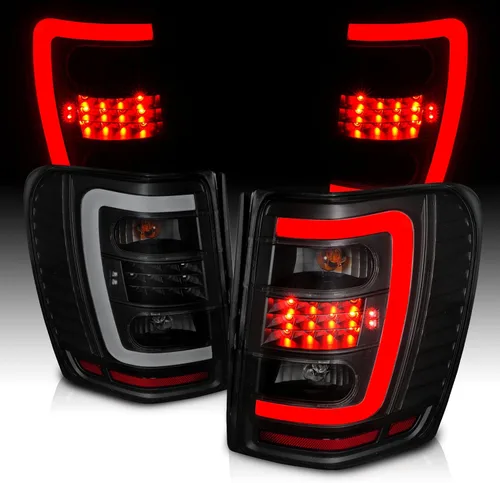 Miniatura 9 de AmeriLite Luces traseras LED rojas/transparentes de repuesto para Jeep Grand Cherokee 1999-2004 - Lado del conductor y del pasajero Rojo