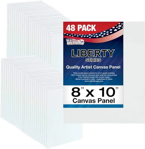 Miniatura 13 de U.S. Art Supply Paneles de lienzo artístico de 16 x 20 pulgadas, paquete de 4 lienzos de algodón pesado de 8 onzas sin ácidos para pintar acrílicos