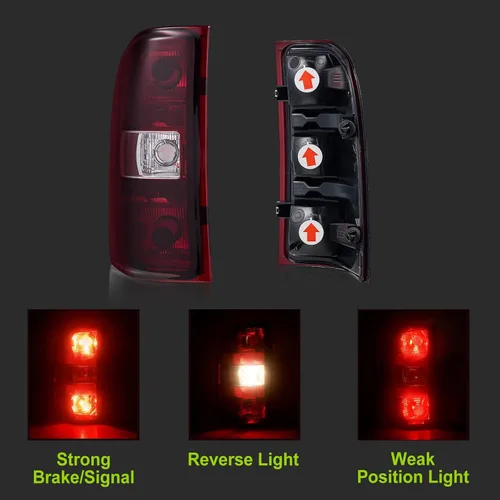 Miniatura 4 de Luces traseras compatibles con Chevy Silverado 1500 2500 HD 3500 HD 2007-2013 GMC Sierra 2500 HD 2012-2014 Luces traseras sin arnés de cableado Rojo