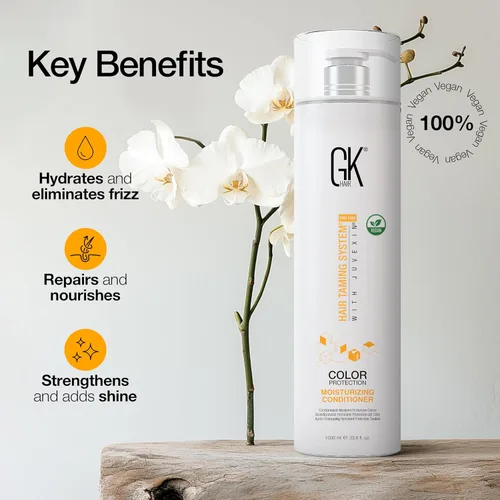 Miniatura 4 de GK HAIR Acondicionador hidratante de queratina global (33.8 fl oz/33.8 onzas líquidas) para protección del color hidratante, daño seco, rizado