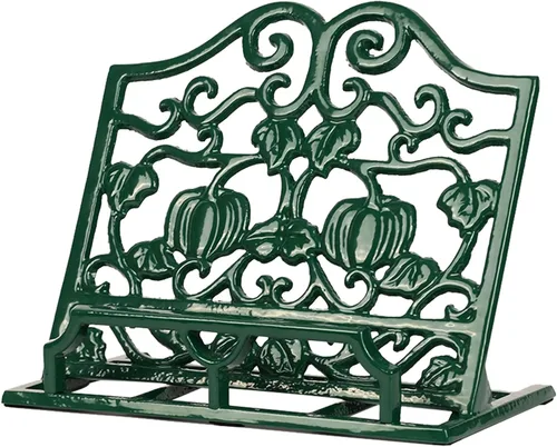 Miniatura 13 de Elegante soporte para libros de cocina de hierro fundido, soporte decorativo de metal para libros de recetas para Biblia, soporte de libro