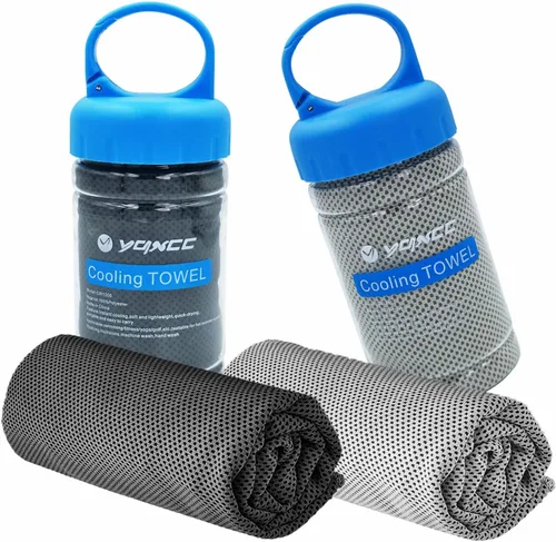 YQXCC Toalla refrescante | Paquete de 2 unidades de 47 x 12 pulgadas | Hielo fresco para cuello | Microfibra suave transpirable | para yoga, golf,