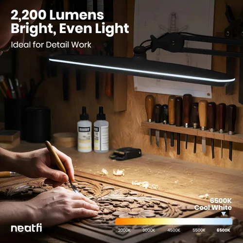Miniatura 5 de Neatfi Lámpara de Trabajo LED XL de 2,200 Lúmenes, 24W, 117 Piezas LED SMD, Lámpara Ultra Ancha de 23 Pulgadas, Regulable de 4 Niveles de Brillo