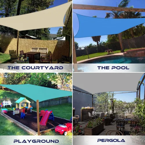Miniatura 2 de Windscreen4less - Toldo para sombra de 16 x 20 pies, rectangular, para exteriores, con protección UV, para porche, pérgola, terraza, jardín, patio