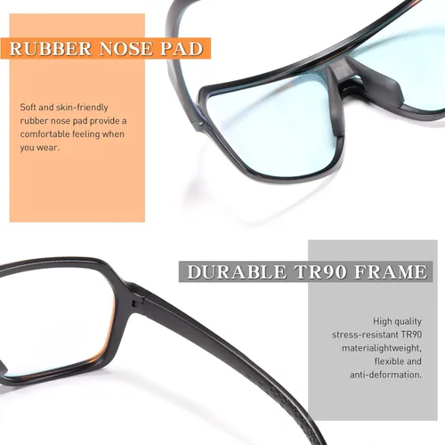 Miniatura 4 de KAPVOE Gafas de ciclismo fotocromáticas para hombres y mujeres, gafas de sol deportivas MTB para ciclismo, protección UV Negro rojo