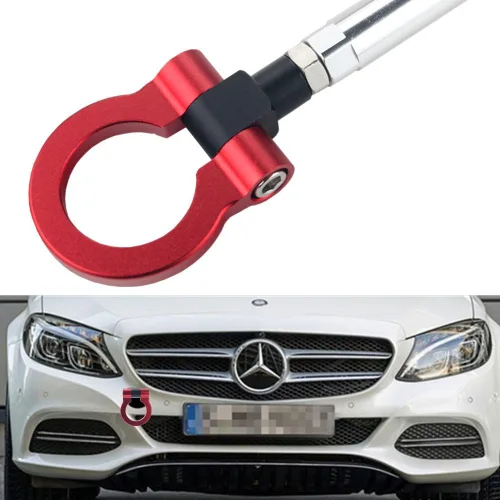 Dewhel Perno de gancho de remolque de parachoques delantero en agujero de reubicación sin taladro para Mercedes W204 Clase C W212 Clase E C117 Clase