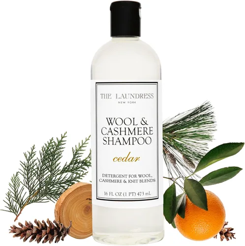 The Laundress Champú de lana y cachemira, 31 lavados, detergente líquido concentrado para lavandería, aroma a cedro, delicado lavado en frío a mano