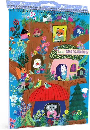 Miniatura 15 de eeBoo: Shark & Friends Cuaderno de bocetos en blanco encuadernado en espiral, 60 páginas, papel de 4.94 oz/m², 95 libras, 8.5 x 11, ecológico