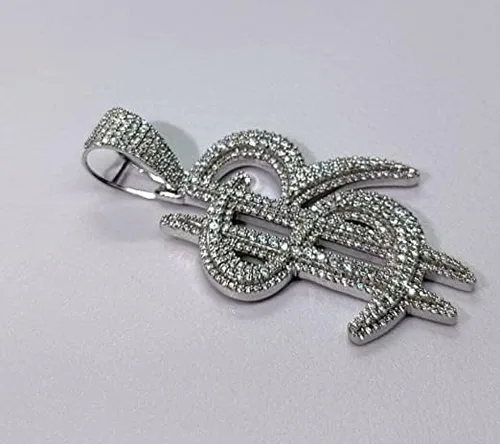 Miniatura 6 de DTJEWELS1.50 CT - Juego de diamantes de corte redondo para hombre, personalizable con letra $R, plata de ley 925 auténtica para el día del padre