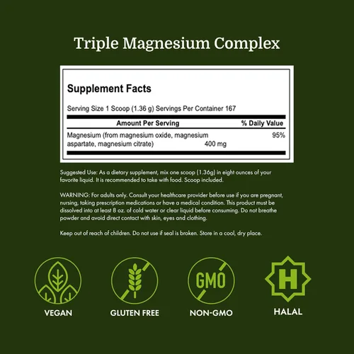 Miniatura 4 de Swanson Triple Magnesio Complejo Polvo 400 mg 8 oz Pwdr