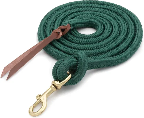 Miniatura 14 de Correa de plomo poli cowboy de cuero Weaver con broche, 5/8" x 10', Lila claro/Azul claro/Verde claro Morado claro/azul claro/verde claro