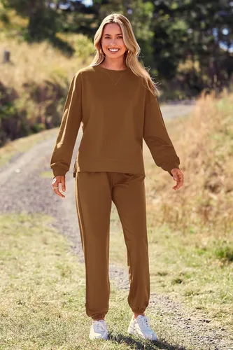 Miniatura 38 de Prettygarden - Conjunto de pijama de dos piezas para mujer, diseño de teñido anudado, sudadera informal de manga larga con pantalones largos, ropa