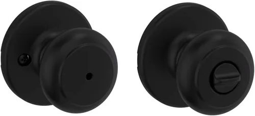 Miniatura 7 de Kwikset Cove - Pomo de puerta de privacidad interior con cerradura, manija de puerta para baño y dormitorio, pomo de puerta negro mate con cerradura