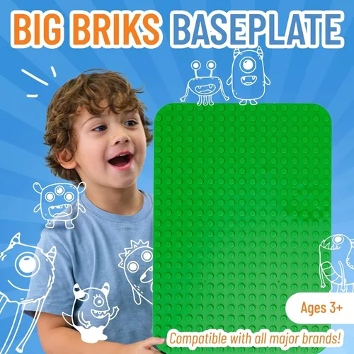 Miniatura 2 de Strictly Briks Placa base de ladrillo de construcción para proyectos de juguete de construcción, juegos de construcción de juguetes grandes