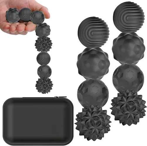 Miniatura 10 de BUSOHA Bolas Fidget de Silicona - Paquete de 4 Juguetes Fidget para Adultos Juguetes Sensoriales Pelotas Antiestrés para Adultos Adolescentes Morado