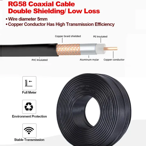 Miniatura 6 de Cable de puente PL259 de 1 pie - Cable coaxial RG58 de 15 pulgadas corto 50 ohmios coaxial para medidor SWR radio de radioaficionado radio CB