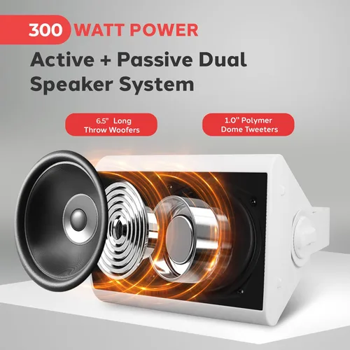 Miniatura 2 de Pyle Sistema de altavoces impermeables de montaje en pared de 6.5 pulgadas para sistema de sonido envolvente Bluetooth inalámbrico en interiores