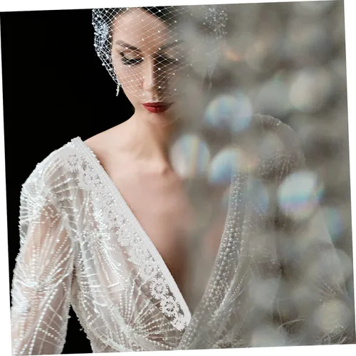 Miniatura 3 de Ciieeo 1 rollo de vestidos de novia de encaje calado para novia tela vintage ribete de encaje blanco bordado negro bordado de tela de ajuste de seda