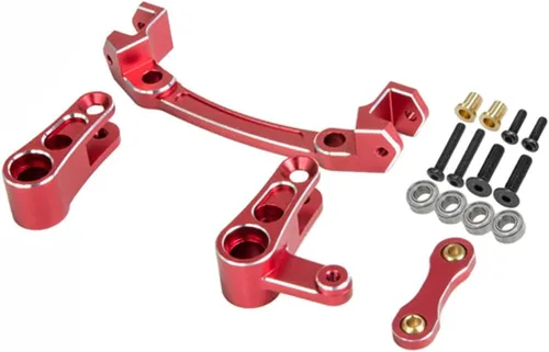 Miniatura 3 de Asamblea de dirección de aluminio Bellcrank para Arrma 1/8 Mojave 4S 4X4 BLX RC Actualizaciones de Coche Partes, Reemplazar # ARA340200 (Rojo)