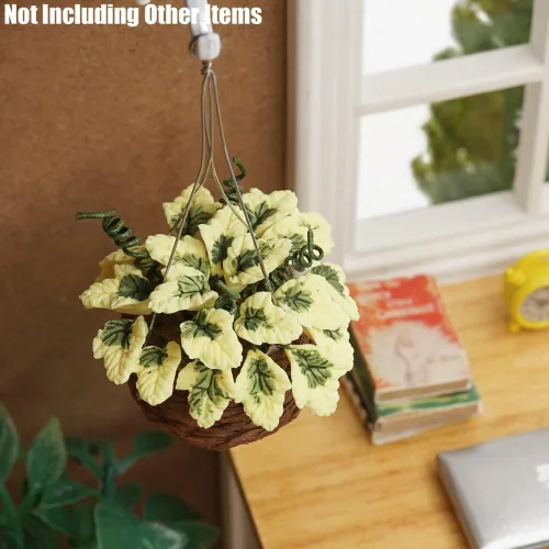 Miniatura 6 de Odoria 1/12 Plantas colgantes en miniatura, mini planta en maceta, accesorios de decoración de casa de muñecas, accesorio para casa de muñecas