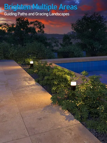 Miniatura 4 de LEONLITE Paquete de 8 luces LED de 5 W para trayectoria de bolardo de paisaje, luces de paisaje de bajo voltaje de 12 V-24 V, 3000 K blanco cálido