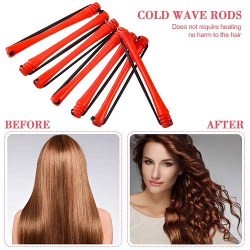 Miniatura 4 de 48 Piezas Varillas de Permanente para Cabello Varillas Cortas de Onda Fría Planchas de Plástico para Permanente Rulos Rizadores de Cabello con Peine